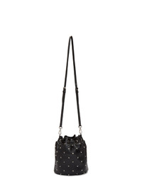 Черная кожаная сумка-мешок с шипами от Miu Miu