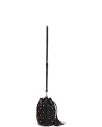 Черная кожаная сумка-мешок с шипами от Miu Miu