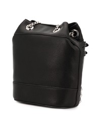 Черная кожаная сумка-мешок с шипами от Love Moschino
