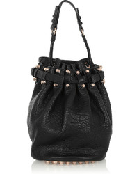 Черная кожаная сумка-мешок от Alexander Wang