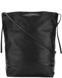 Черная кожаная сумка-мешок от Ann Demeulemeester