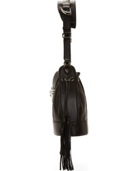 Черная кожаная сумка-мешок от Versace