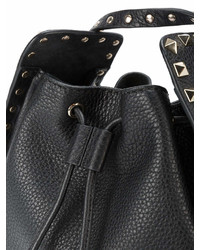 Черная кожаная сумка-мешок от Valentino