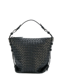 Черная кожаная сумка-мешок от Bottega Veneta