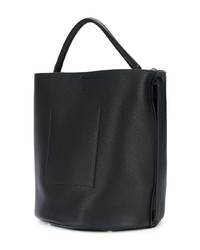 Черная кожаная сумка-мешок от Jil Sander