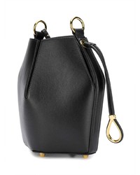 Черная кожаная сумка-мешок от Alexander McQueen