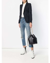 Черная кожаная сумка-мешок от Alexander McQueen