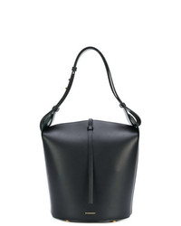 Черная кожаная сумка-мешок от Burberry