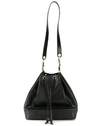 Черная кожаная сумка-мешок от Chanel