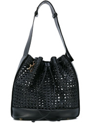Черная кожаная сумка-мешок от Corto Moltedo