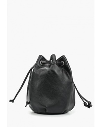 Черная кожаная сумка-мешок от D.Angeny