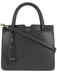 Черная кожаная сумка-мешок от DKNY
