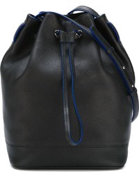 Черная кожаная сумка-мешок от Fay