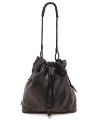 Черная кожаная сумка-мешок от Gryson