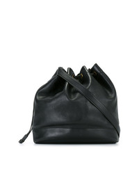 Черная кожаная сумка-мешок от Hermès Vintage