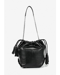 Черная кожаная сумка-мешок от Igermann