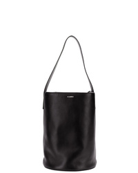 Черная кожаная сумка-мешок от Jil Sander