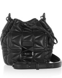 Черная кожаная сумка-мешок от Karl Lagerfeld