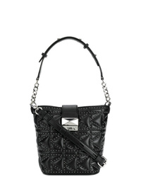 Черная кожаная сумка-мешок от Karl Lagerfeld