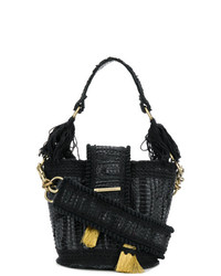 Черная кожаная сумка-мешок от Kooreloo