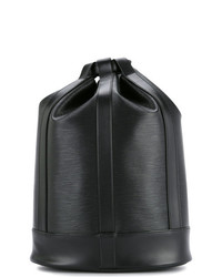 Черная кожаная сумка-мешок от Louis Vuitton Vintage