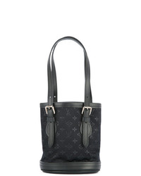 Черная кожаная сумка-мешок от Louis Vuitton Vintage