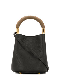 Черная кожаная сумка-мешок от Marni