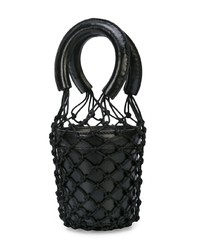 Черная кожаная сумка-мешок от Staud