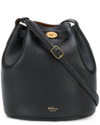 Черная кожаная сумка-мешок от Mulberry