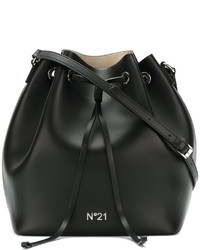Черная кожаная сумка-мешок от No.21