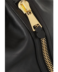 Черная кожаная сумка-мешок от Moschino