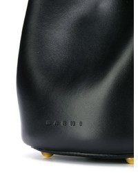 Черная кожаная сумка-мешок от Marni