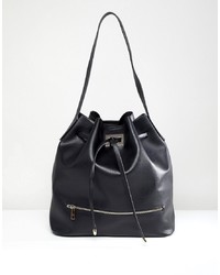 Черная кожаная сумка-мешок от Park Lane