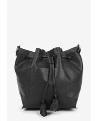 Черная кожаная сумка-мешок от Sela