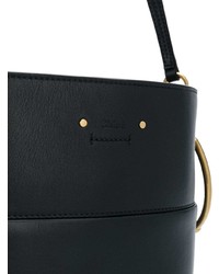 Черная кожаная сумка-мешок от Chloé