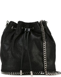 Черная кожаная сумка-мешок от Stella McCartney
