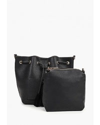 Черная кожаная сумка-мешок от Tivalini