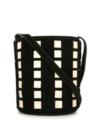 Черная кожаная сумка-мешок от Tomasini