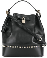 Черная кожаная сумка-мешок от Valentino Garavani