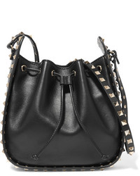 Черная кожаная сумка-мешок от Valentino