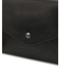 Черная кожаная сумка почтальона от Ann Demeulemeester