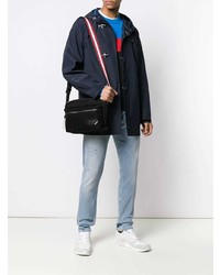 Черная кожаная сумка почтальона от Bally