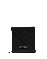 Черная кожаная сумка почтальона от Jacquemus