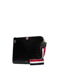 Черная кожаная сумка почтальона от Thom Browne