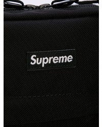 Черная кожаная сумка почтальона от Supreme