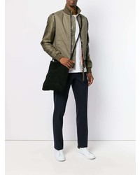 Черная кожаная сумка почтальона от Guidi