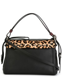 Женская черная кожаная сумка с леопардовым принтом от Marc by Marc Jacobs