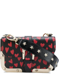 Женская черная кожаная сумка с принтом от RED Valentino