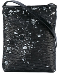 Женская черная кожаная сумка с украшением от A.F.Vandevorst