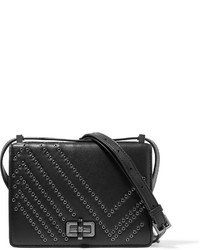Женская черная кожаная сумка с украшением от Diane von Furstenberg